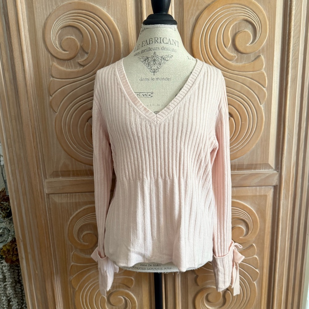 Derek Lam 10 Crosby Pretty Pink Ribbed Sweater Size Large